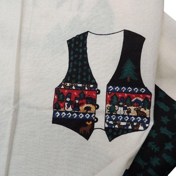 DIY Christmas Vest Sewing Kit "Peace In The Country" Pattern Fabric - Picture 2 of 3
